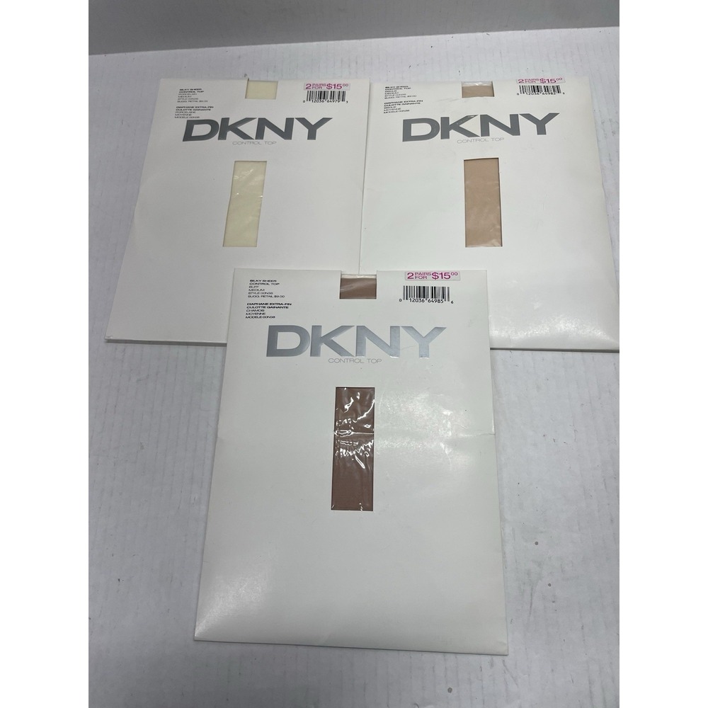 Vintage NOS DKNY Control Top Panty Hose Lot Of 3 NEW